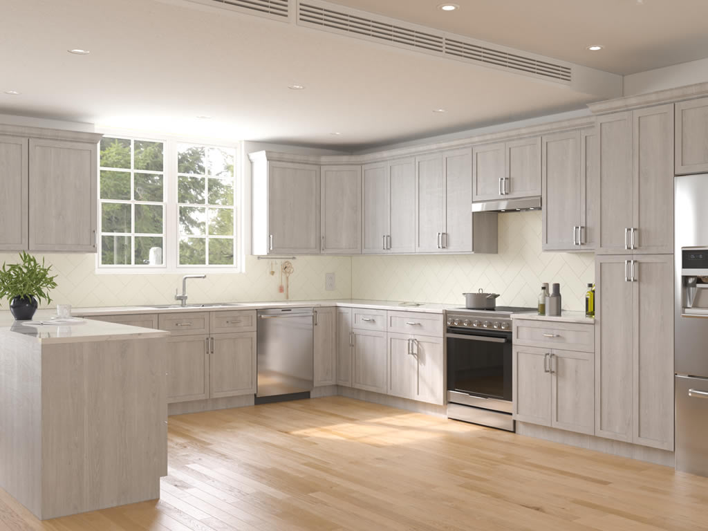 Nova Light Grey Shaker Kitchen Cabinet Collection | Cabinetra.com