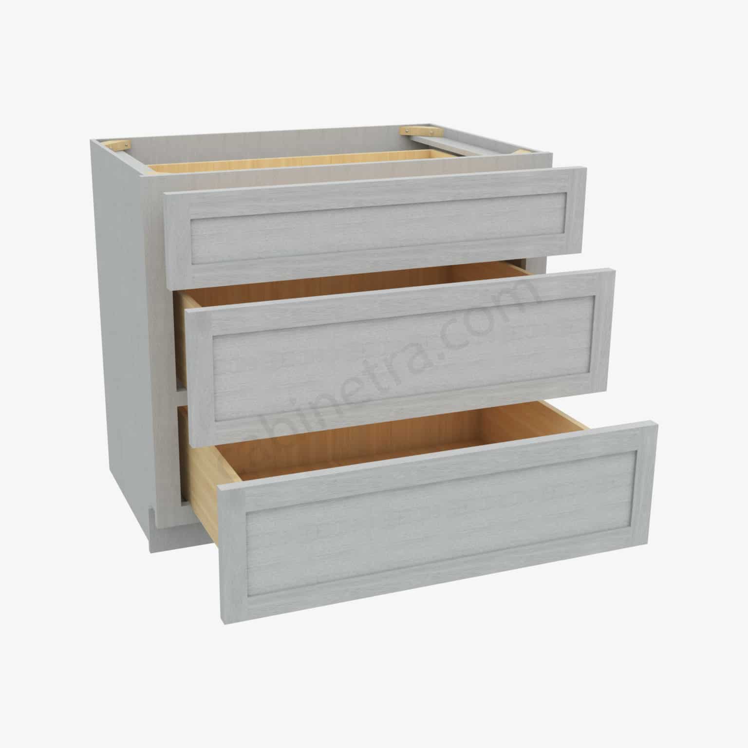 AN-DB36(3) 3 Drawer Pack Base Cabinet | Forevermark Nova Light Grey Shaker | Cabinetra.com